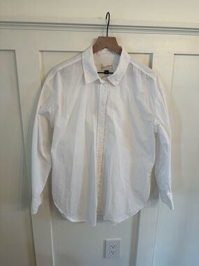 Classic Women’s Oversized White Button-Down Shirt